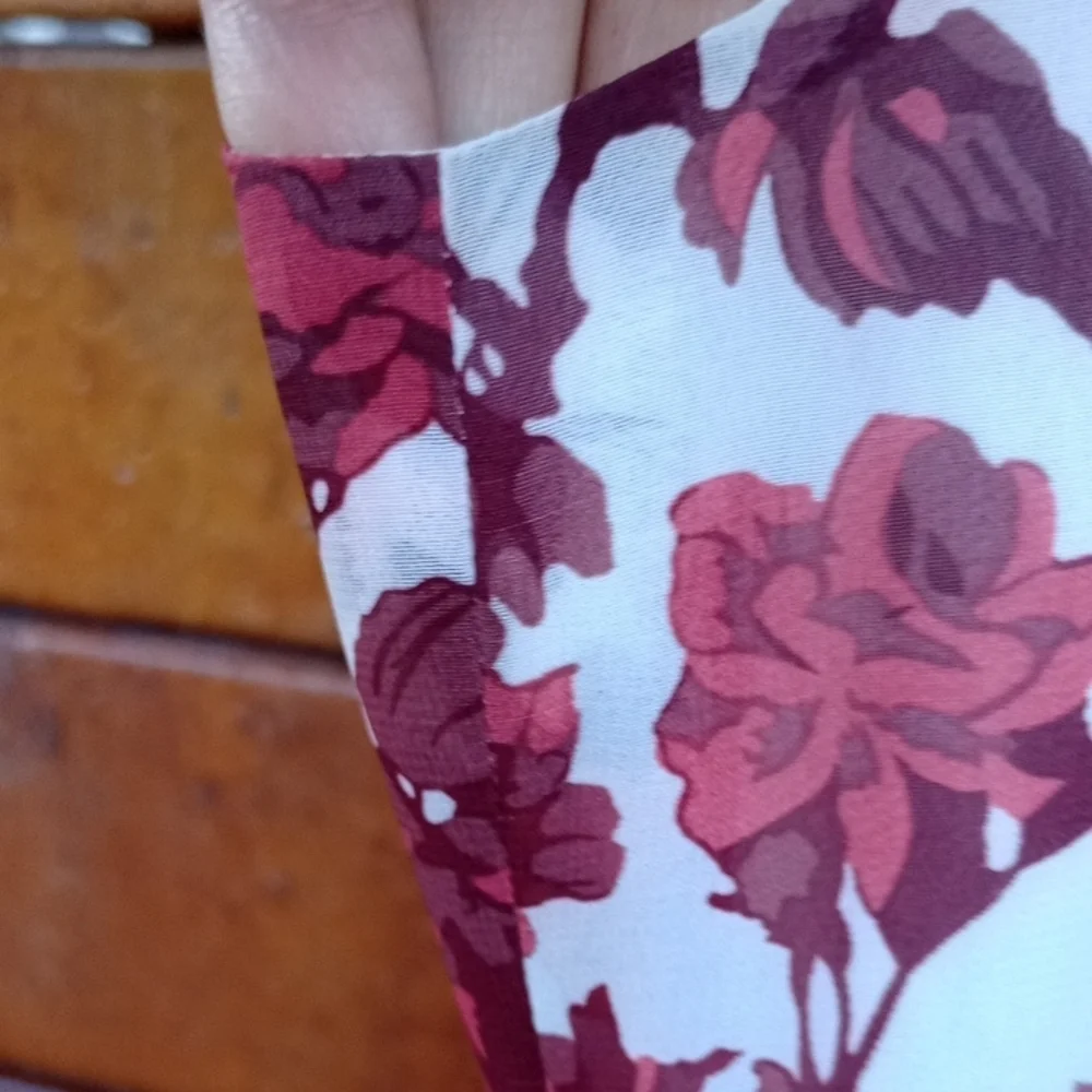Betsey Johnson White and‎ Red Floral High Low Dress